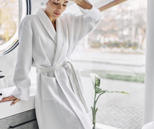 young-woman-wearing-bathrobe-towel-her-hair young-woman-wearing-bathrobe-towel-her-hair